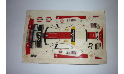 Autorama Decalque 1/32 Mc Laren GTR Gulf